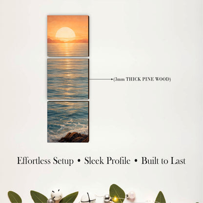 Fishing by the Coast Wooden Wall Art