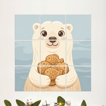 Cute Polar Bear Wooden Wall Art
