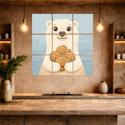 Cute Polar Bear Wooden Wall Art