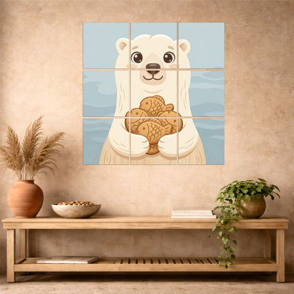 Cute Polar Bear Wooden Wall Art