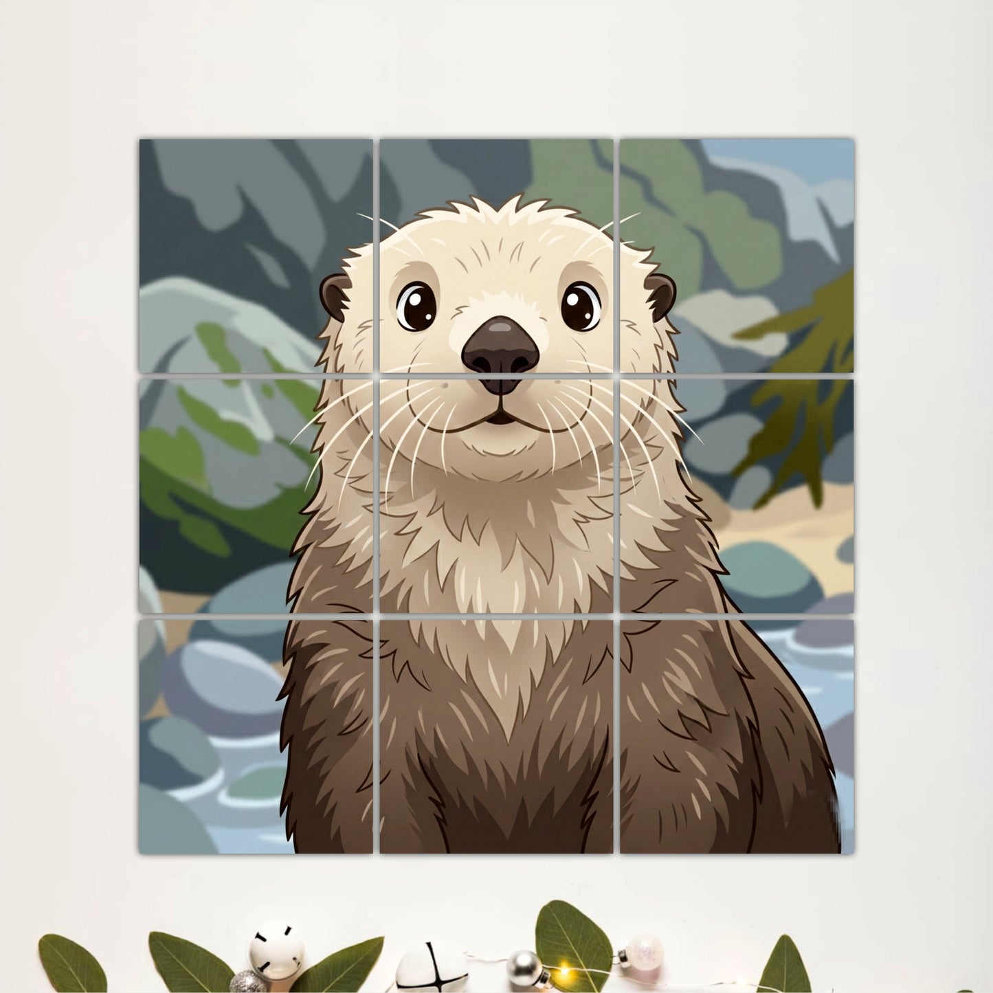 Cute Sea Otter Wooden Wall Art