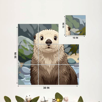 Cute Sea Otter Wooden Wall Art