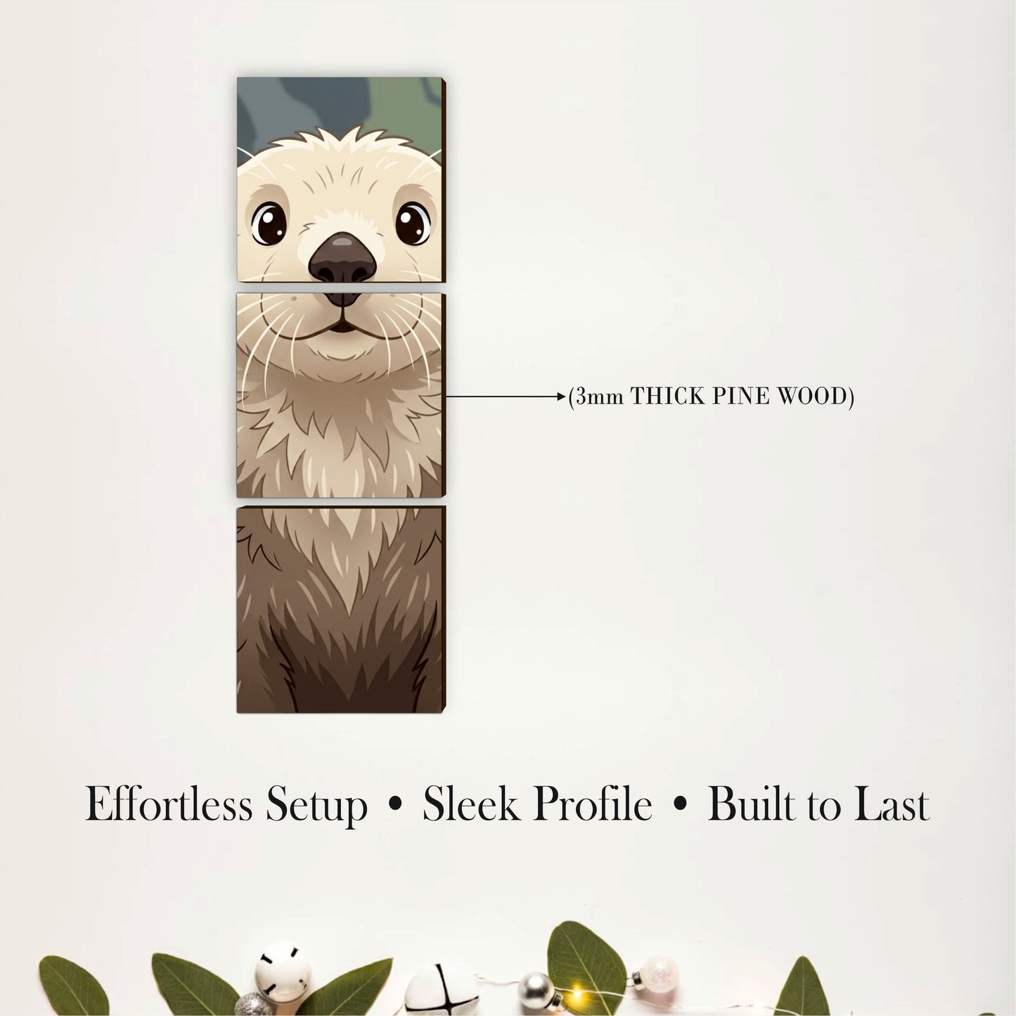 Cute Sea Otter Wooden Wall Art