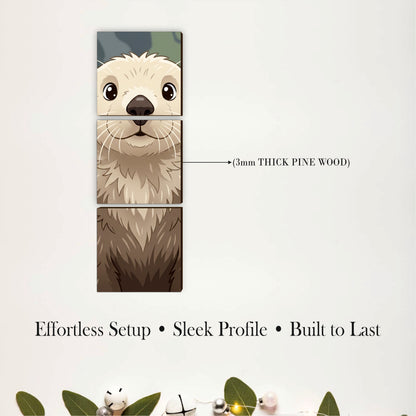 Cute Sea Otter Wooden Wall Art