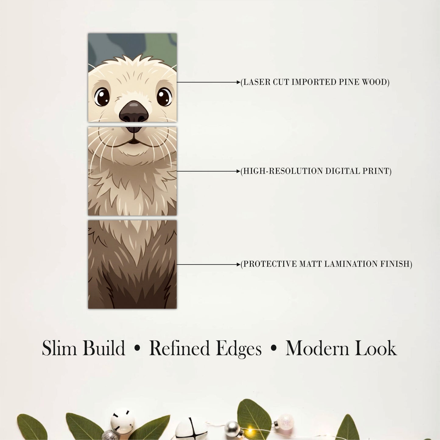 Cute Sea Otter Wooden Wall Art