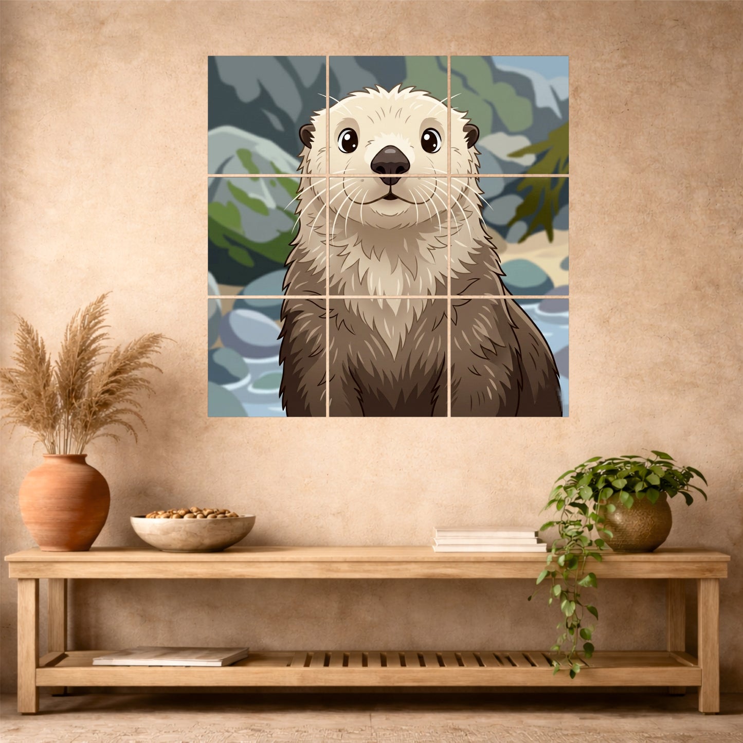 Cute Sea Otter Wooden Wall Art
