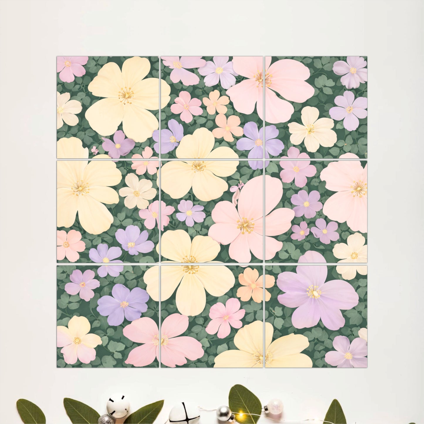 Pastel Wildflower Garden Wooden Wall Art