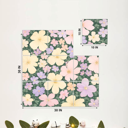 Pastel Wildflower Garden Wooden Wall Art