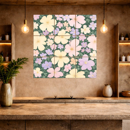 Pastel Wildflower Garden Wooden Wall Art