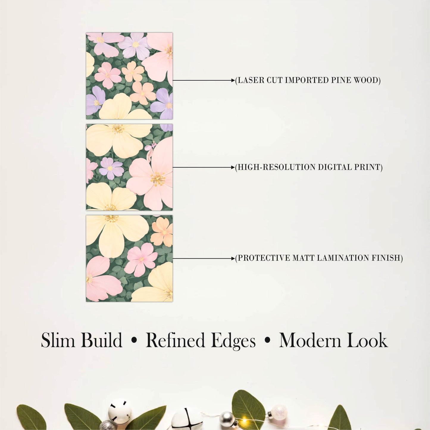 Pastel Wildflower Garden Wooden Wall Art