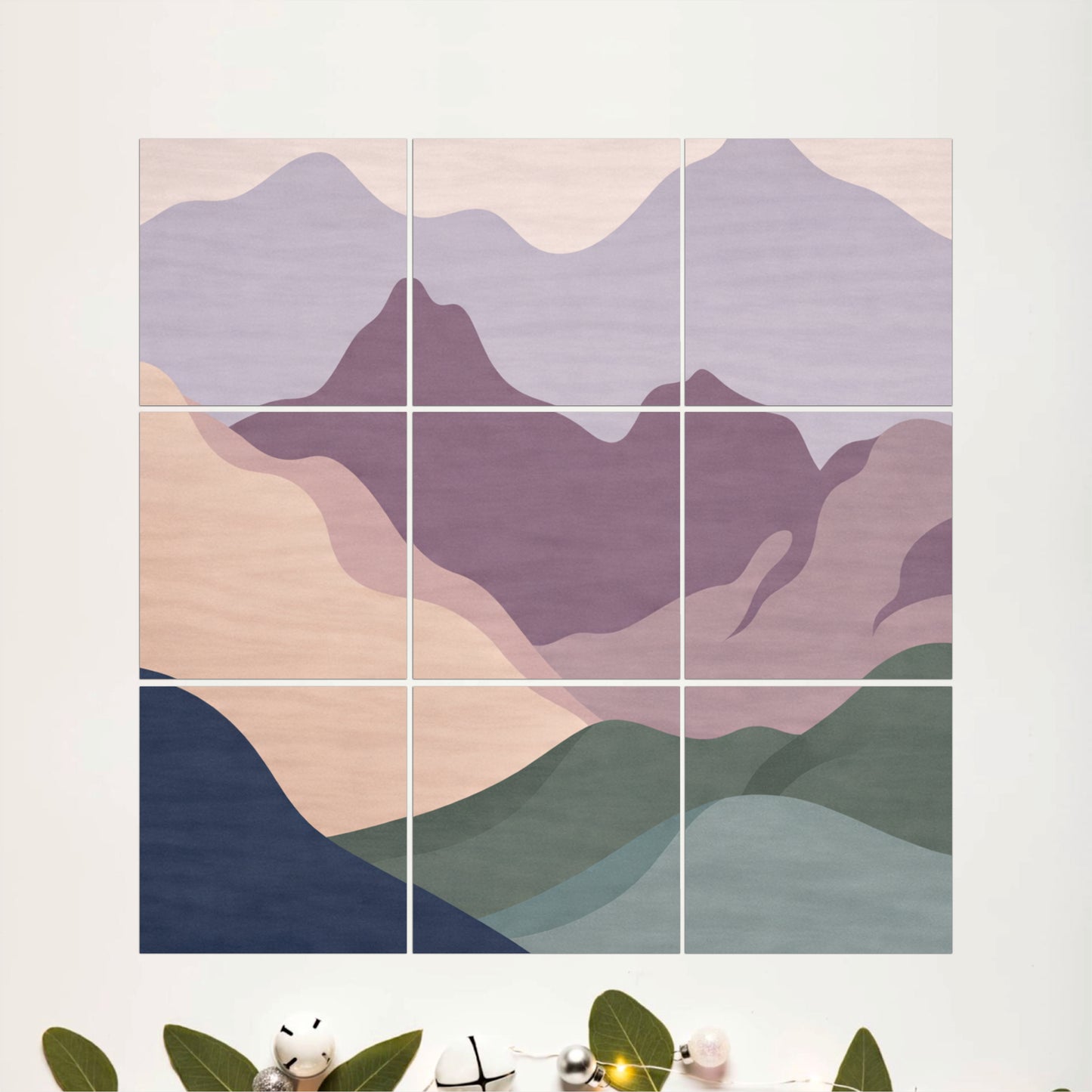 Abstract Pastel Mountain Wooden Wall Art