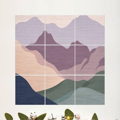 Abstract Pastel Mountain Wooden Wall Art