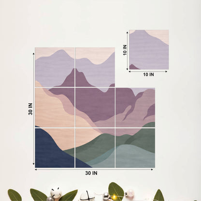 Abstract Pastel Mountain Wooden Wall Art