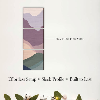 Abstract Pastel Mountain Wooden Wall Art
