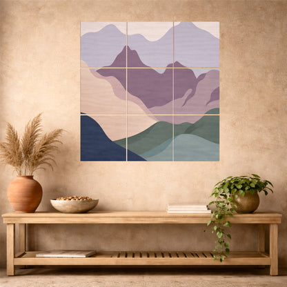 Abstract Pastel Mountain Wooden Wall Art