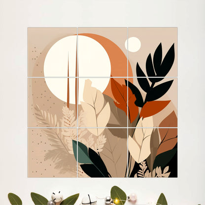 Minimal Tropical Leaves Wooden Wall Art