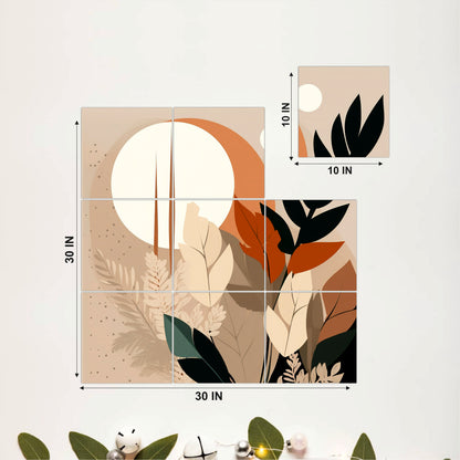 Minimal Tropical Leaves Wooden Wall Art