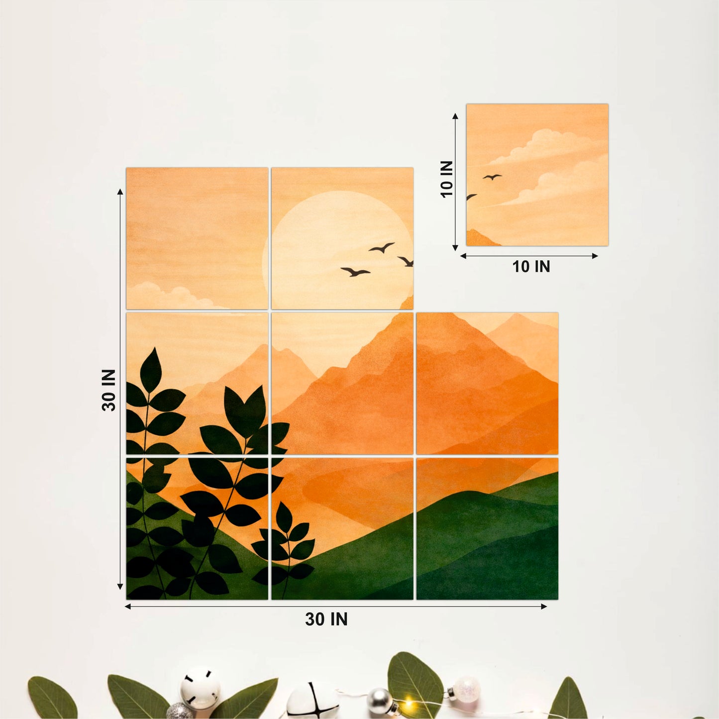 Golden Mountain Sunrise Wooden Wall Art