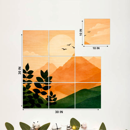 Golden Mountain Sunrise Wooden Wall Art