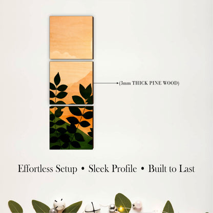 Golden Mountain Sunrise Wooden Wall Art