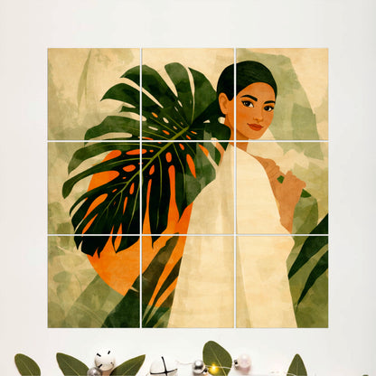Tropical Monstera Portrait Wooden Wall Art