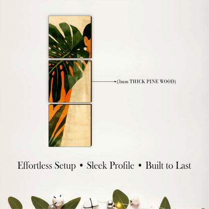 Tropical Monstera Portrait Wooden Wall Art