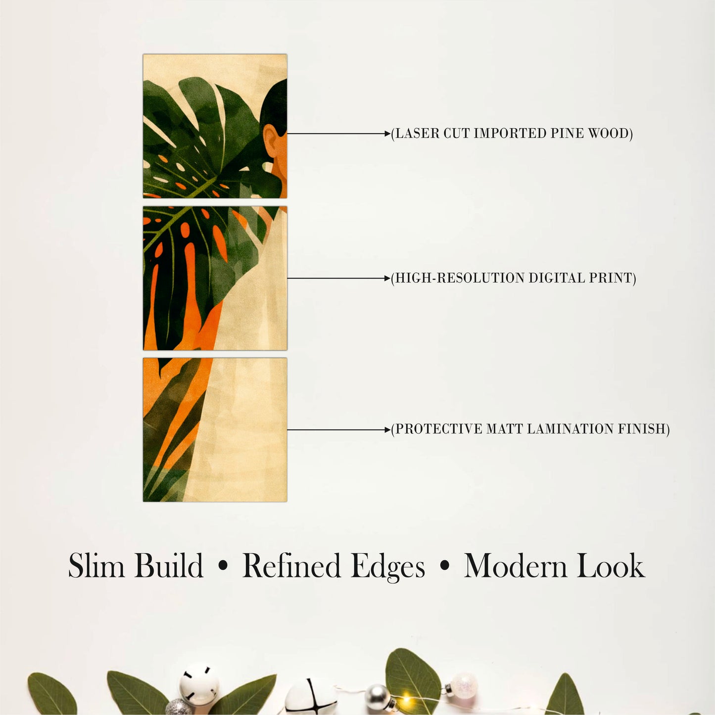 Tropical Monstera Portrait Wooden Wall Art