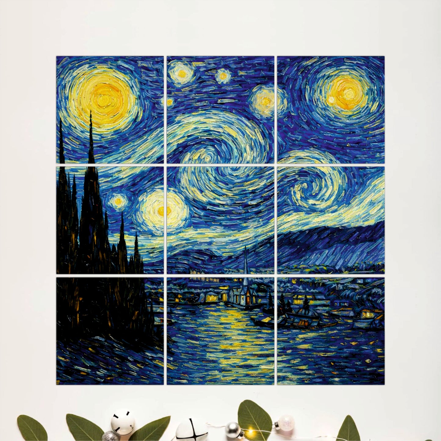 Starry Night Inspired Wooden Wall Art