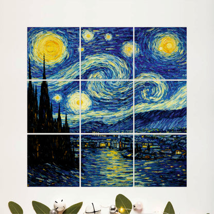 Starry Night Inspired Wooden Wall Art