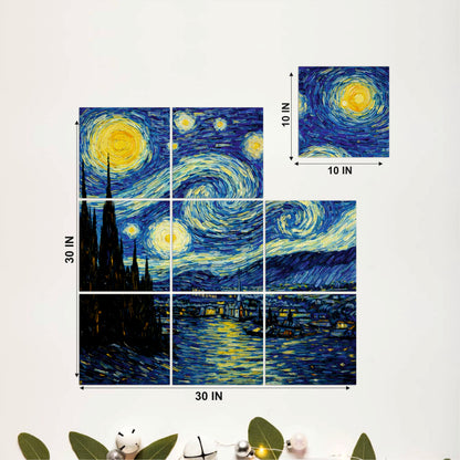 Starry Night Inspired Wooden Wall Art