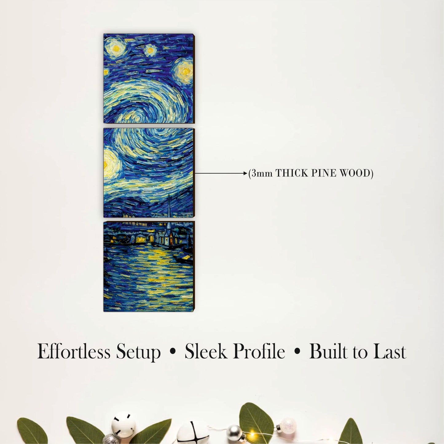 Starry Night Inspired Wooden Wall Art