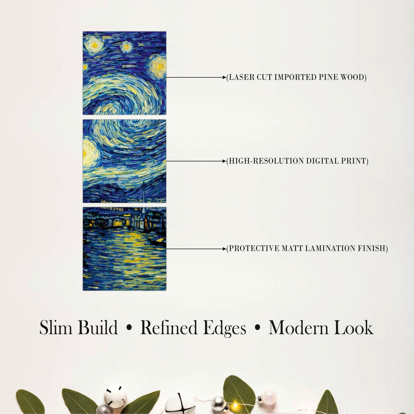Starry Night Inspired Wooden Wall Art