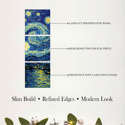 Starry Night Inspired Wooden Wall Art