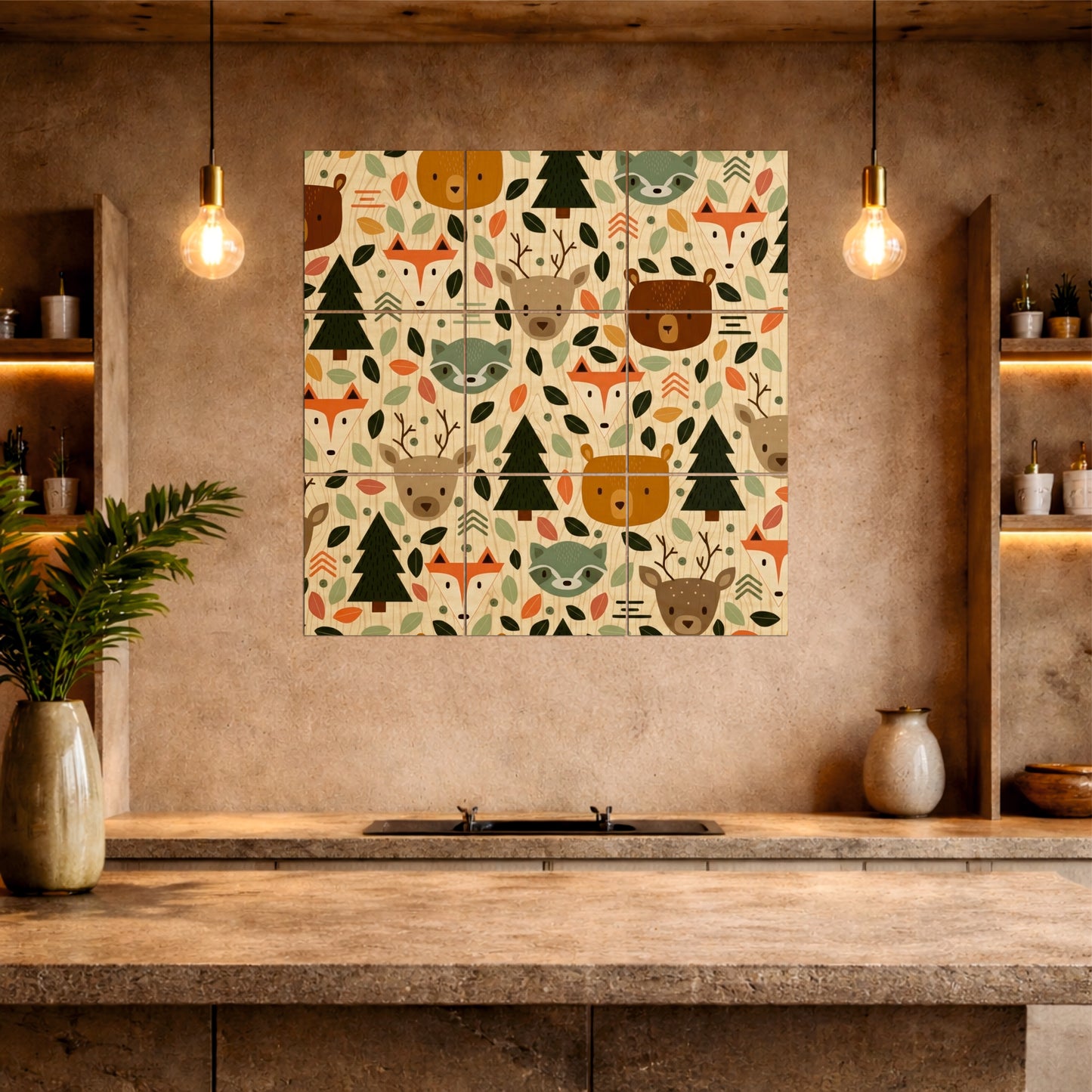 Woodland Forest Animal Wooden Wall Art