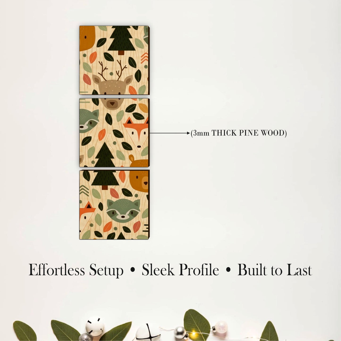 Woodland Forest Animal Wooden Wall Art