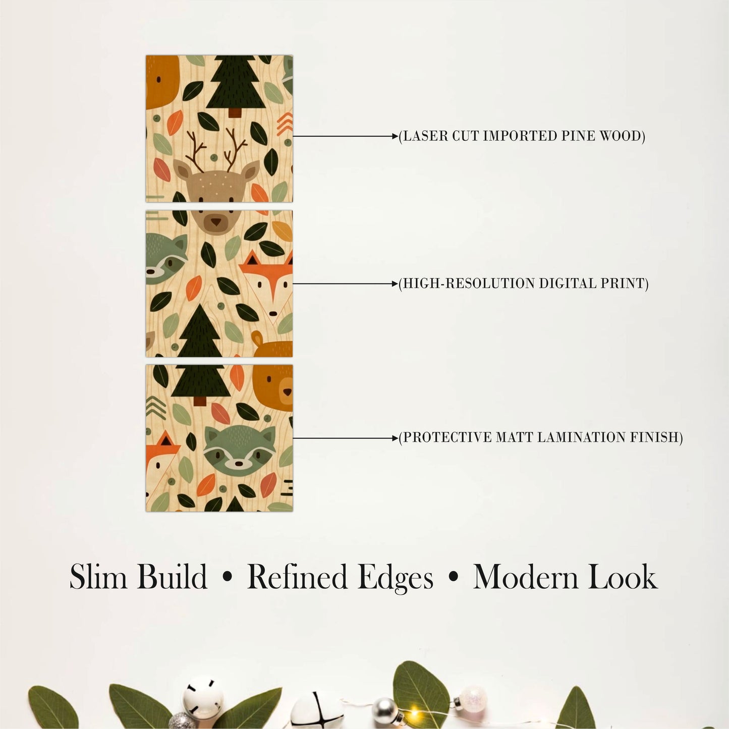 Woodland Forest Animal Wooden Wall Art