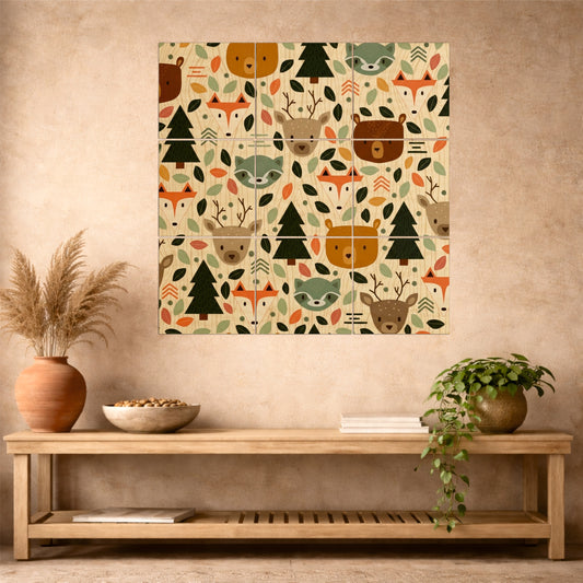 Woodland Forest Animal Wooden Wall Art