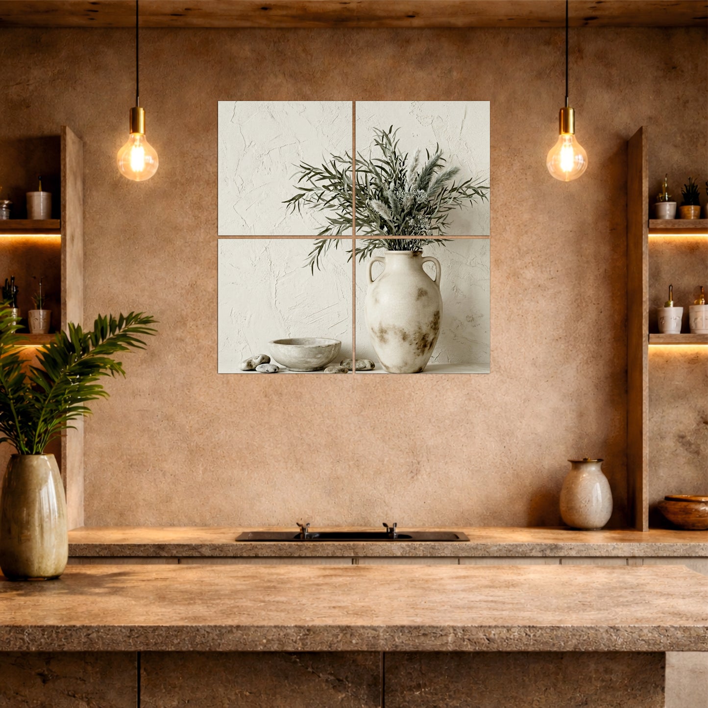 Minimalist Ceramic Vase Botanical Wall Art