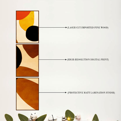 Minimal Organic Shapes Wooden Wall Art