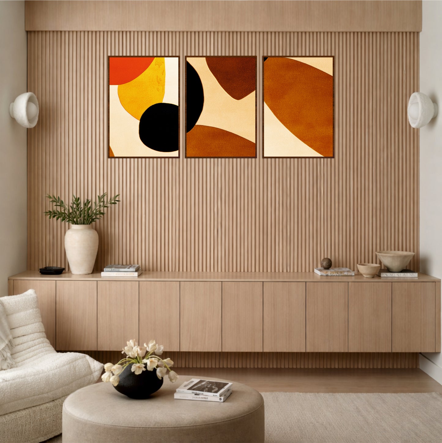 Minimal Organic Shapes Wooden Wall Art
