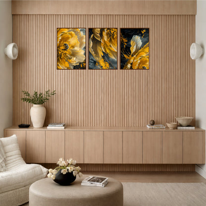 Modern Abstract Floral Wooden Wall Art