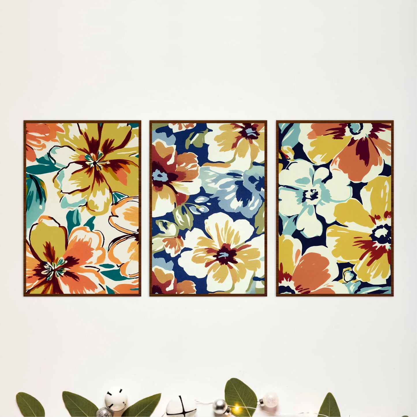 Vintage Wildflower Wooden Wall Art Set