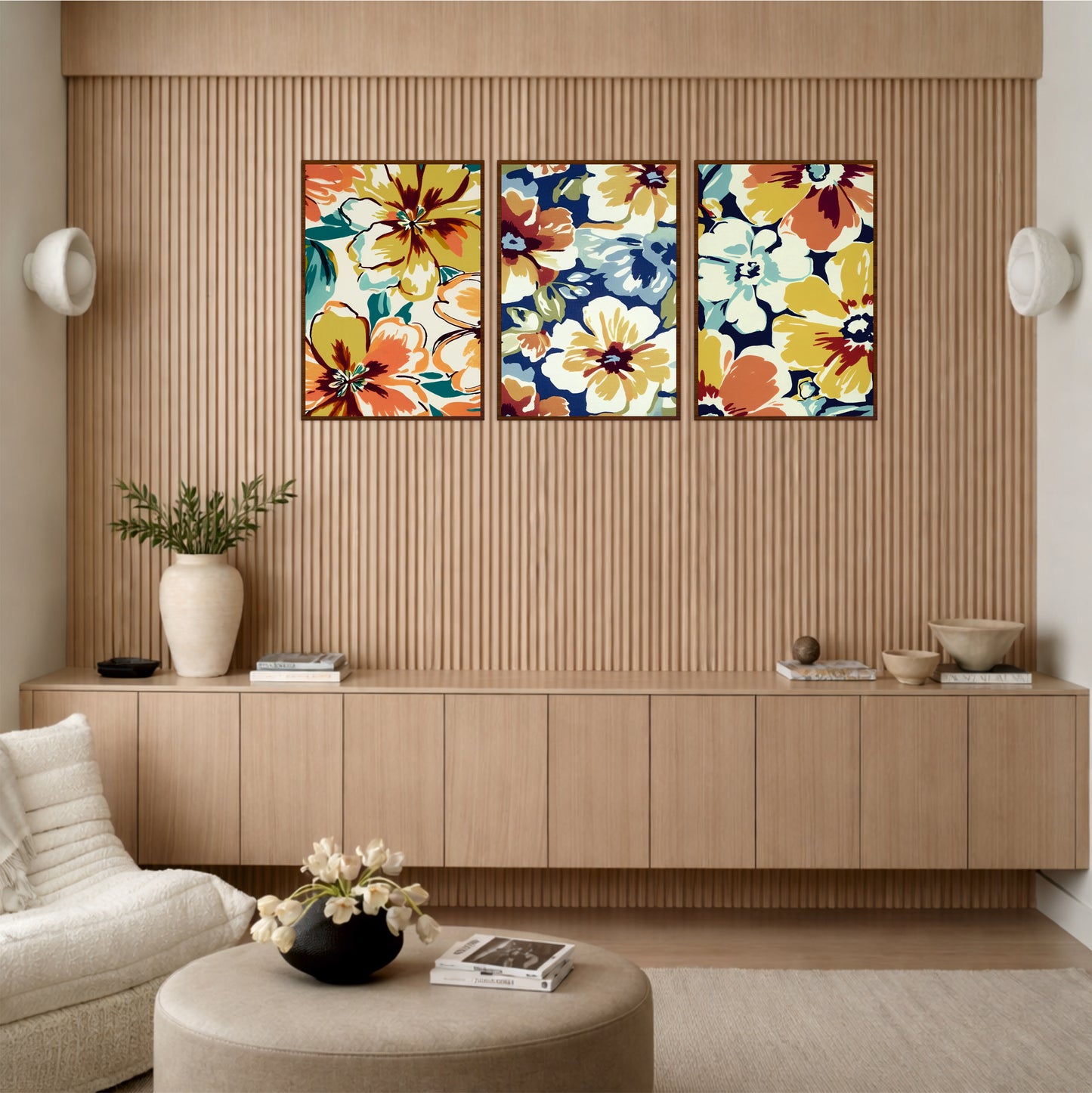 Vintage Wildflower Wooden Wall Art Set