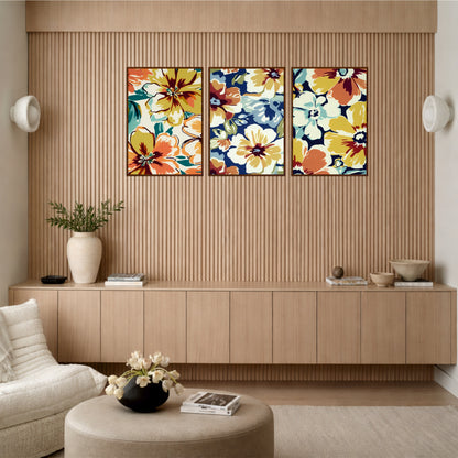 Vintage Wildflower Wooden Wall Art Set