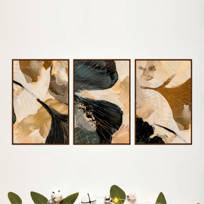 Scandinavian Botanical Leaves Wooden Wall Hanging
