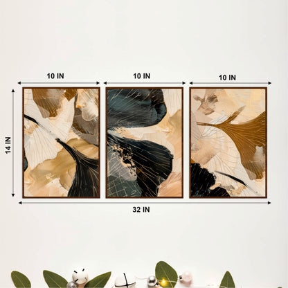 Scandinavian Botanical Leaves Wooden Wall Hanging
