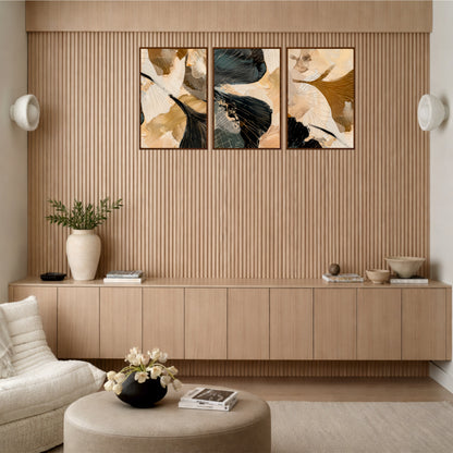 Scandinavian Botanical Leaves Wooden Wall Hanging