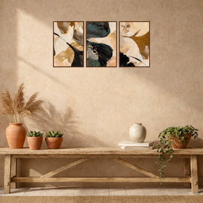 Scandinavian Botanical Leaves Wooden Wall Hanging