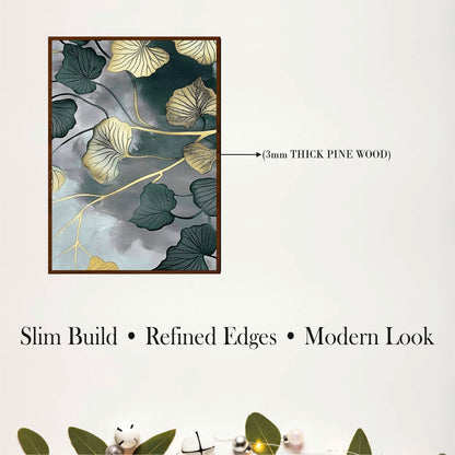 Luxury Ginkgo Leaf Wooden Wall Art Set