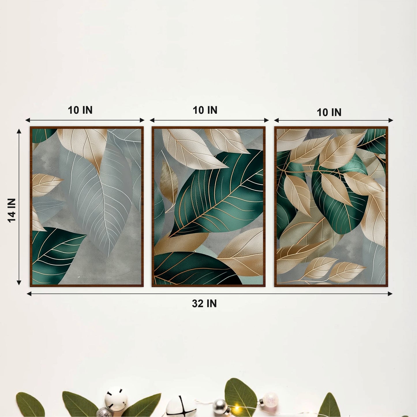 Scandinavian Botanical Leaves Wooden Wall Decor